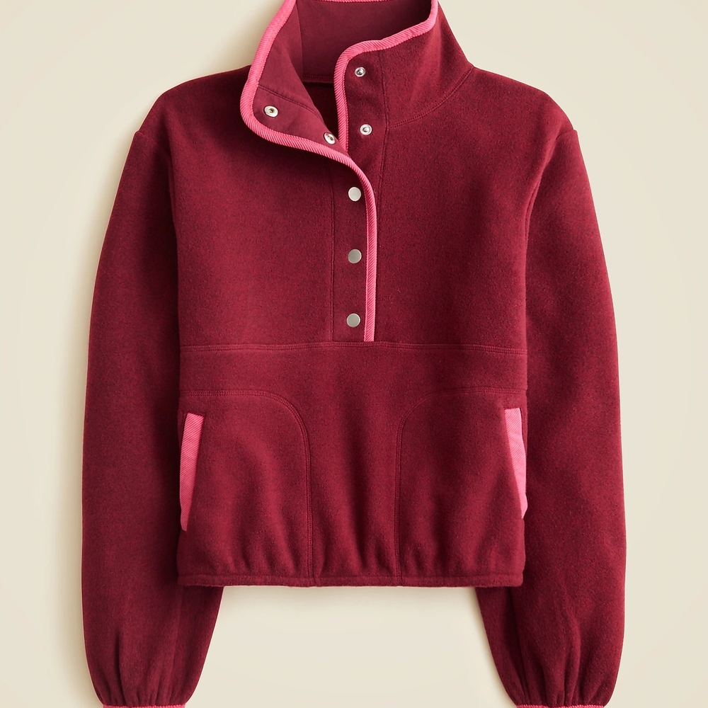 J. Crew Women's Burgundy Fleece Jacket